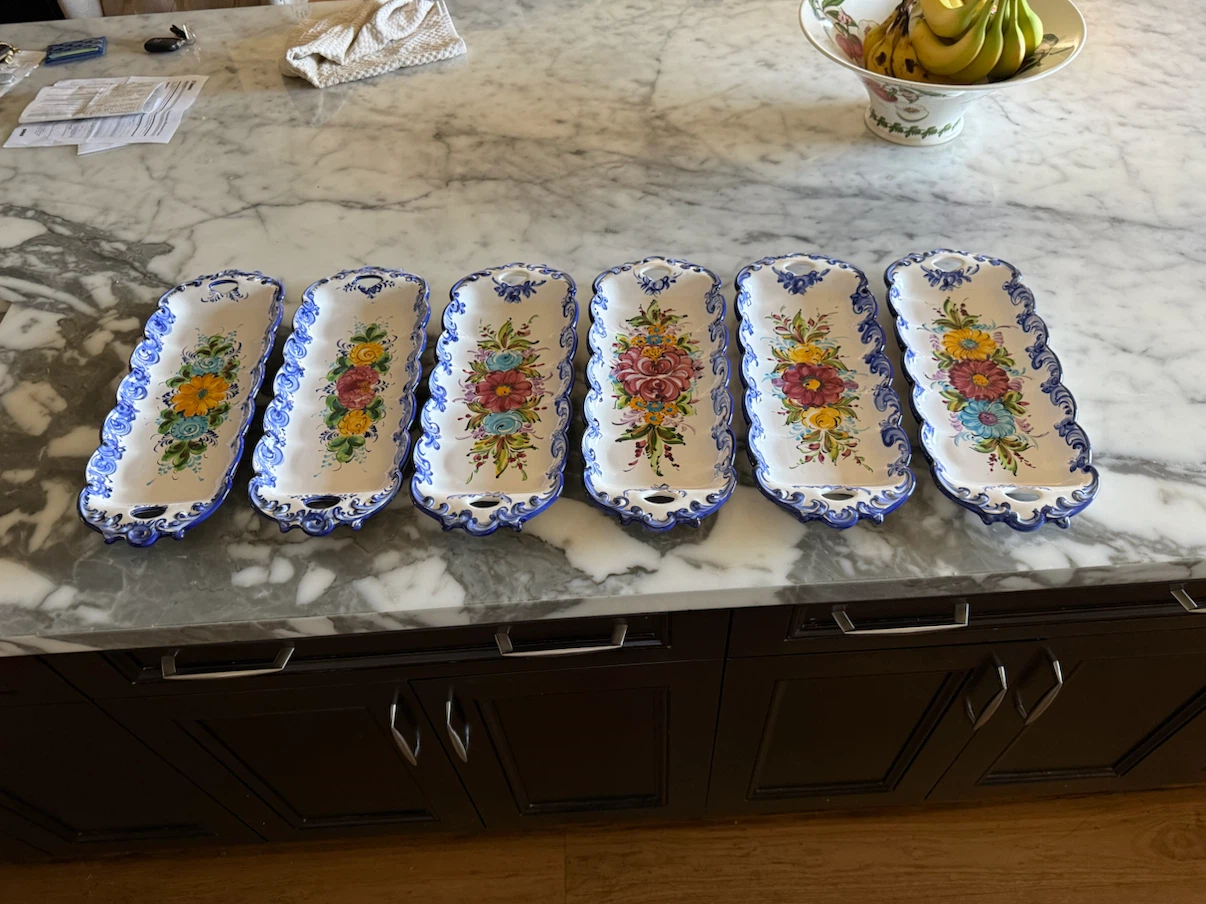 Set of 6 Vestal Portugal Ceramic Trays
