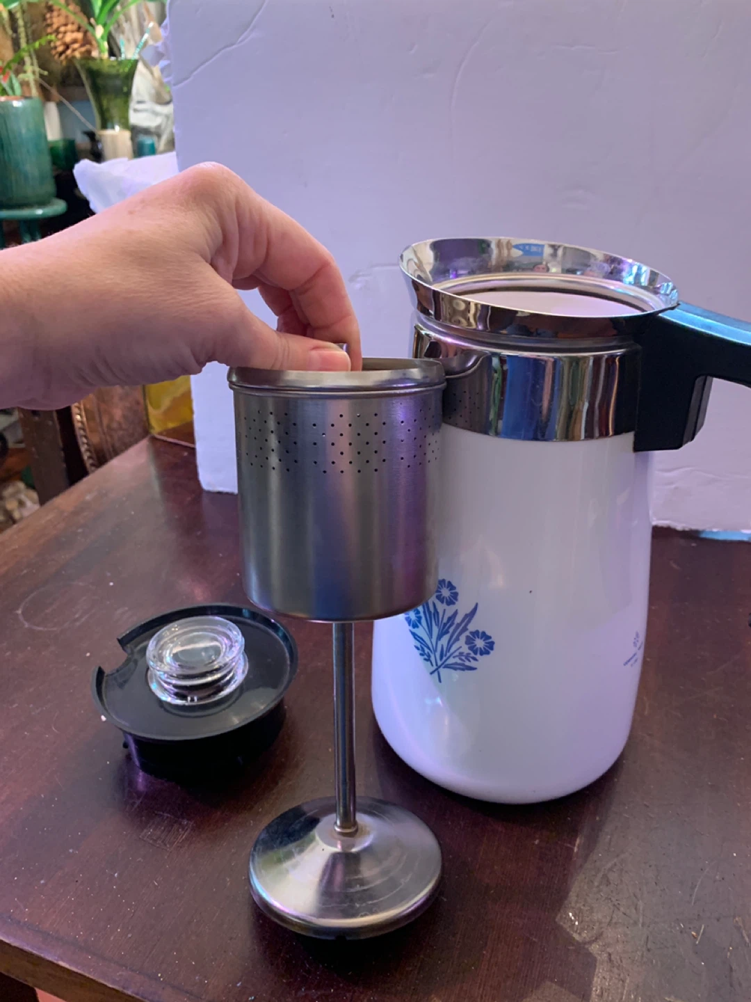 Corning Ware Blue Cornflower 9 Cup Stovetop Percolator - photo 2
