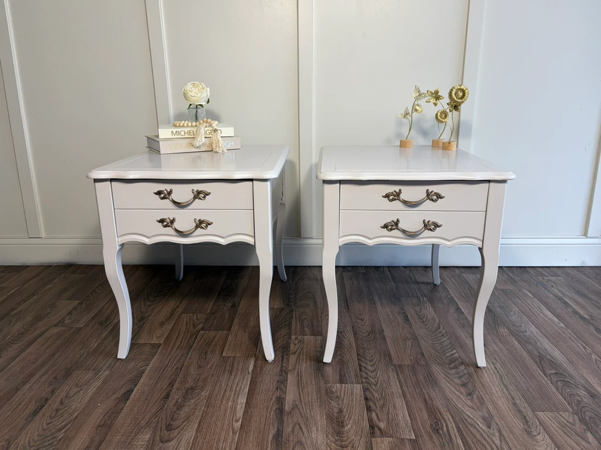 Set of Two Vintage French Provincial Nightstands