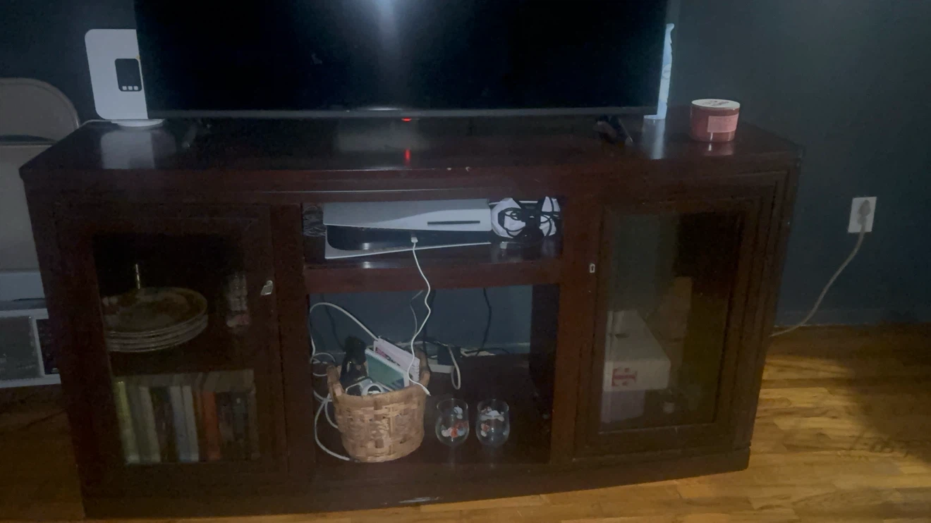Dark Wood Media Console TV Stand - photo 2