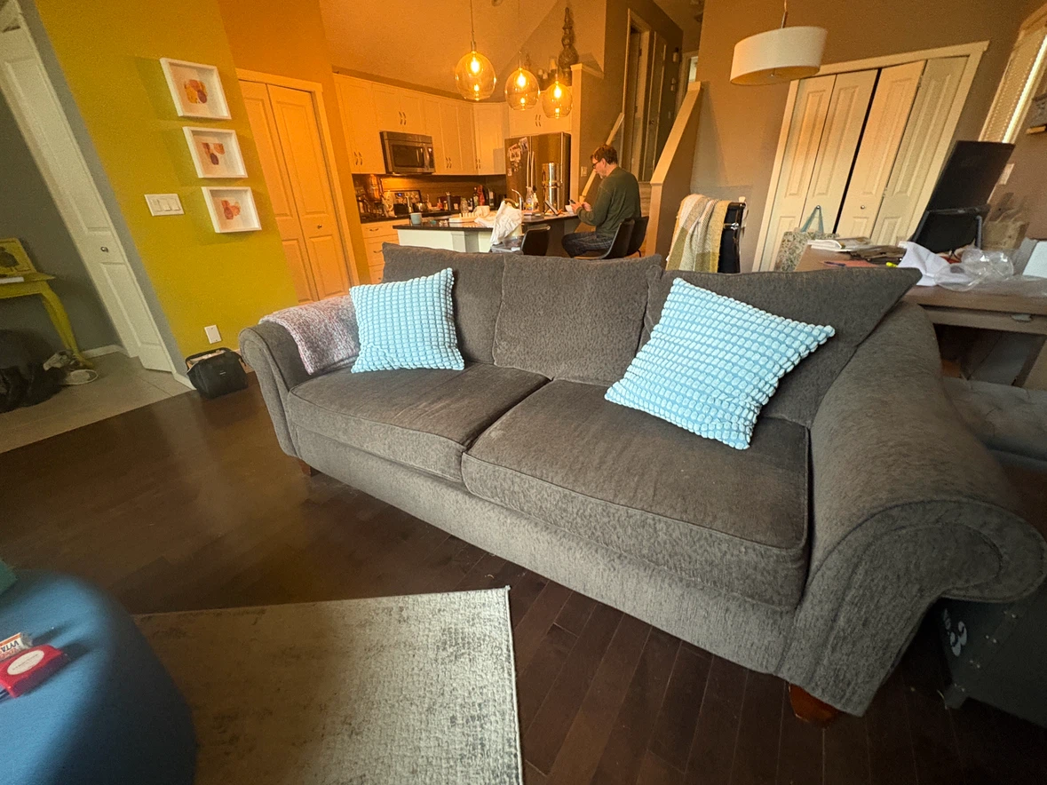 Grey Three-Seater Sofa