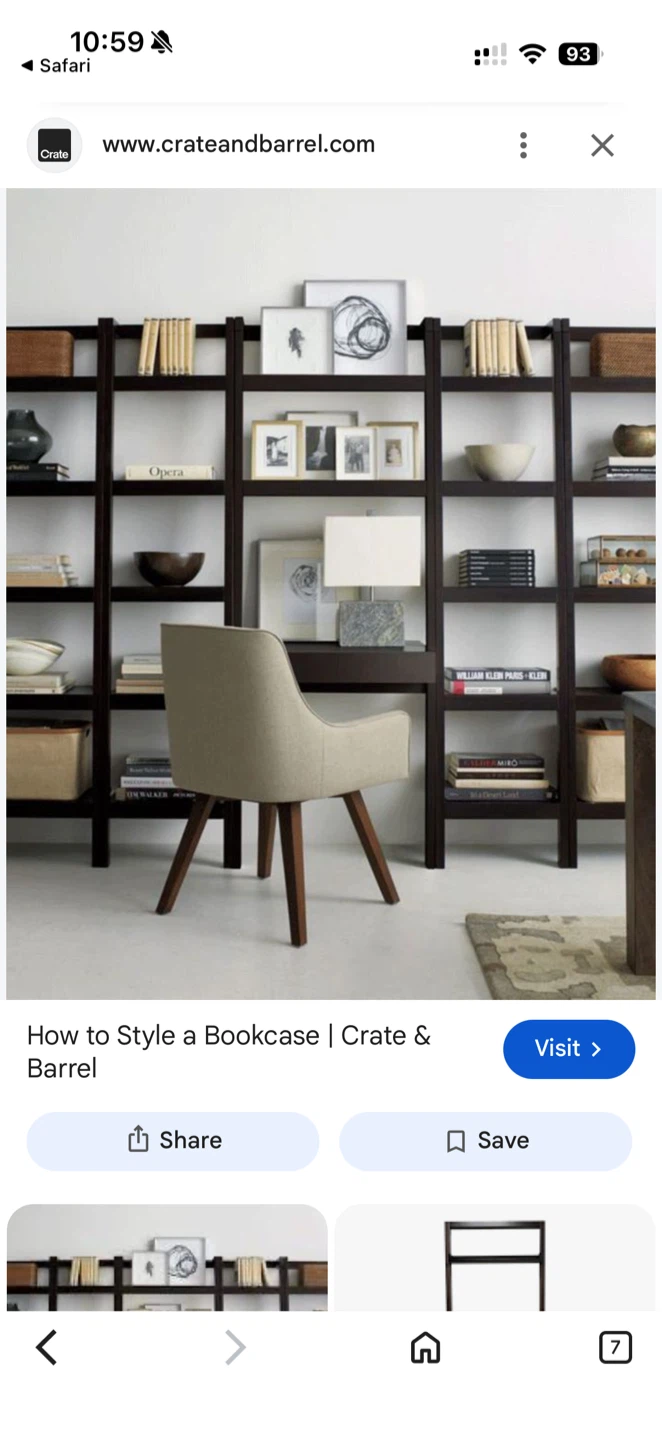 Crate & Barrel Sawyer Black Leaning Bookcases, Set of 3
