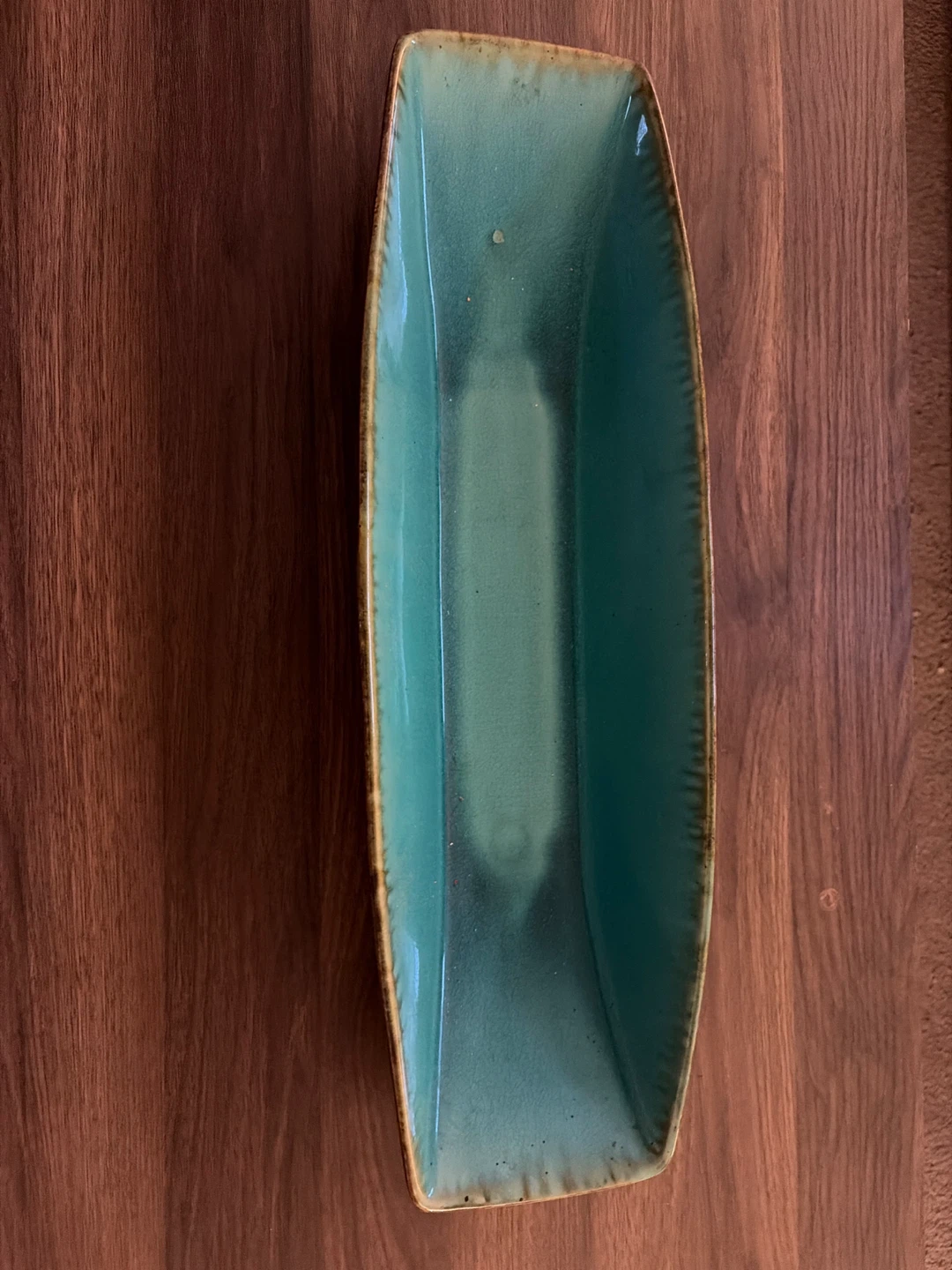 Decorative Ceramic Teal Serving Tray - photo 2
