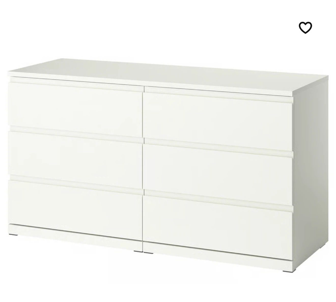 IKEA MALM 6-drawer dresser, white