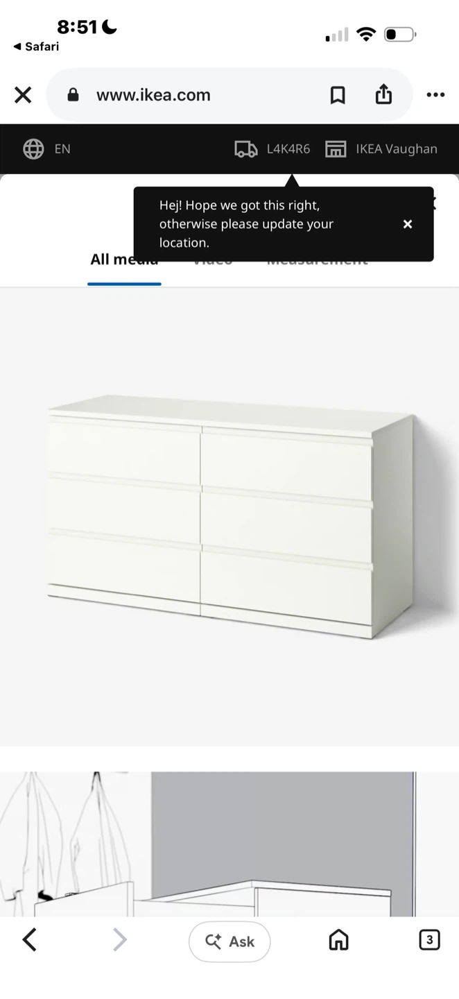 IKEA MALM 6-drawer dresser, white - photo 2