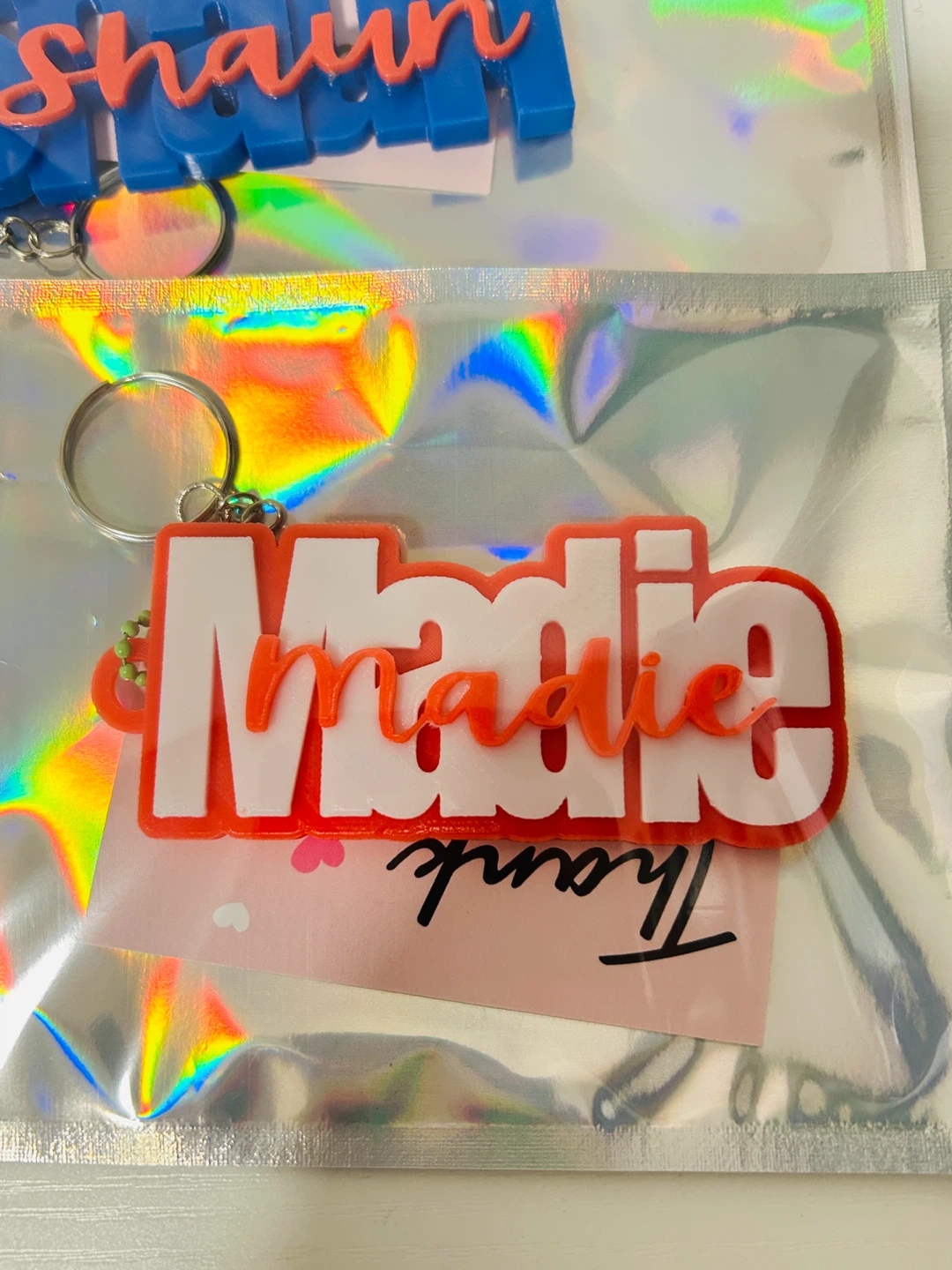 3pcs Custom 3D Printed Name Keychains - photo 2