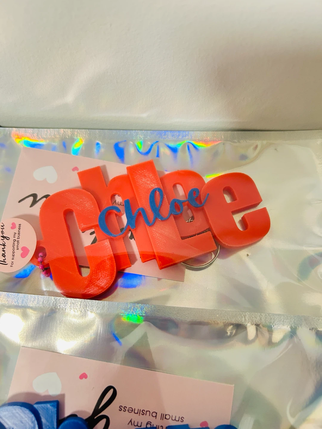 3pcs Custom 3D Printed Name Keychains - photo 4