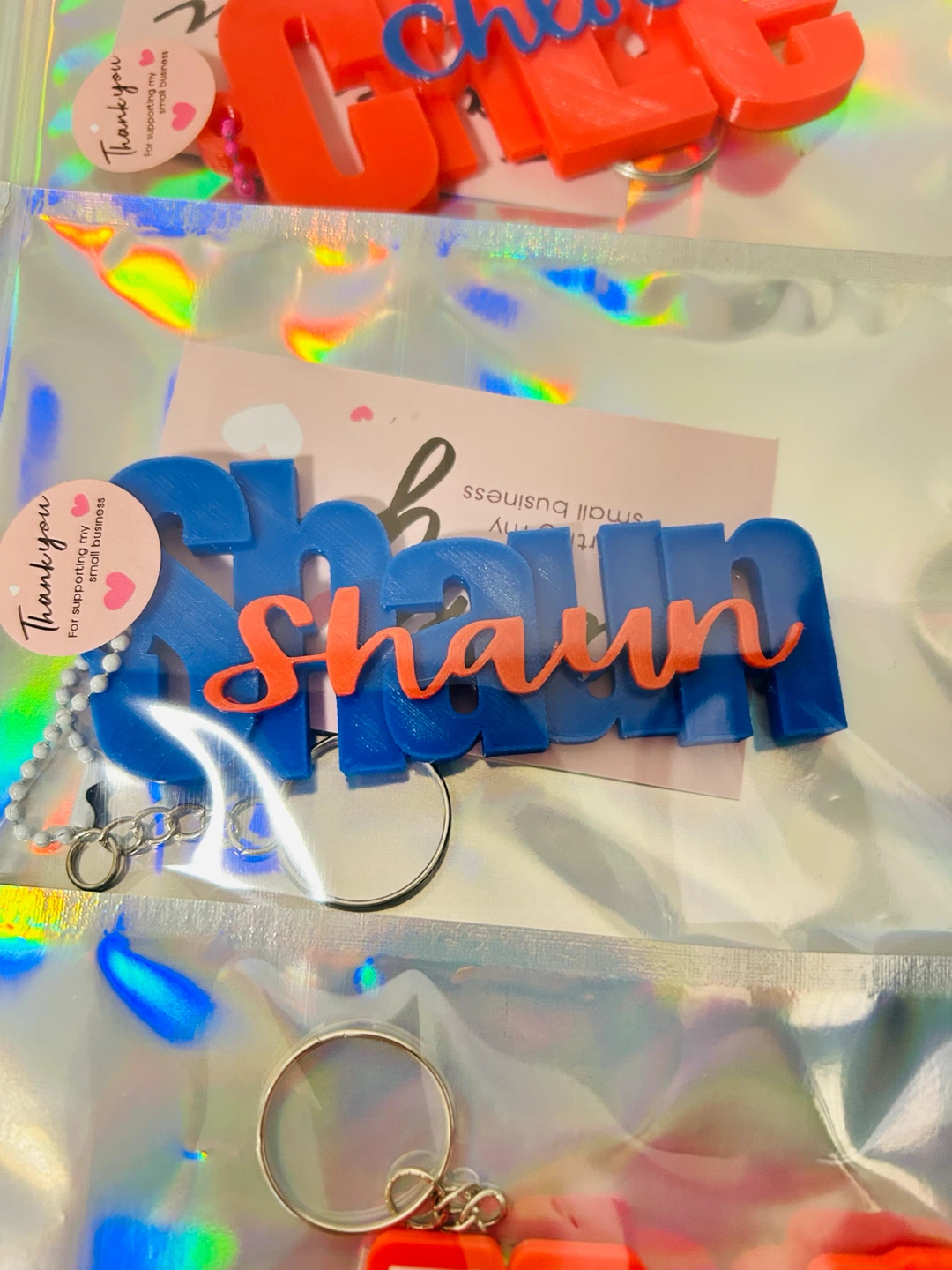 3pcs Custom 3D Printed Name Keychains - photo 5
