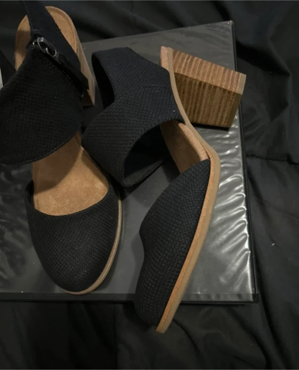 TOMS Black Wedges (8.5) - photo 2