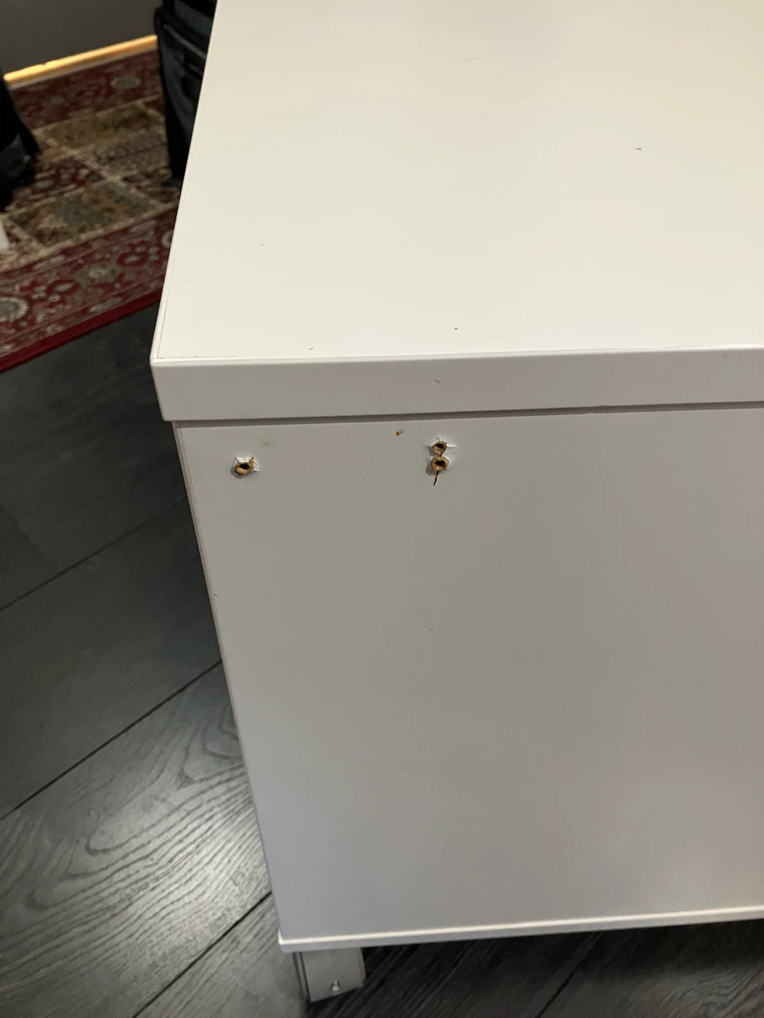 White mobile storage unit (nightstand/side table) with shelves - photo 3