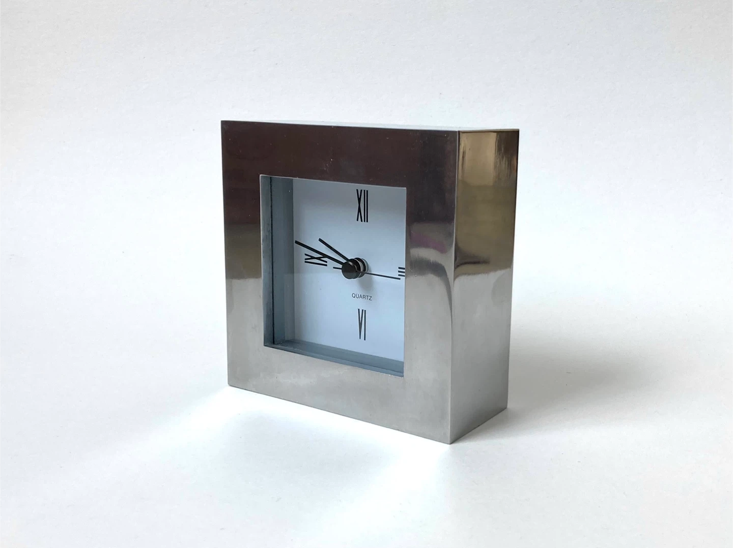 Vintage Dansk Square Cast Aluminum Quartz Clock - New In Box