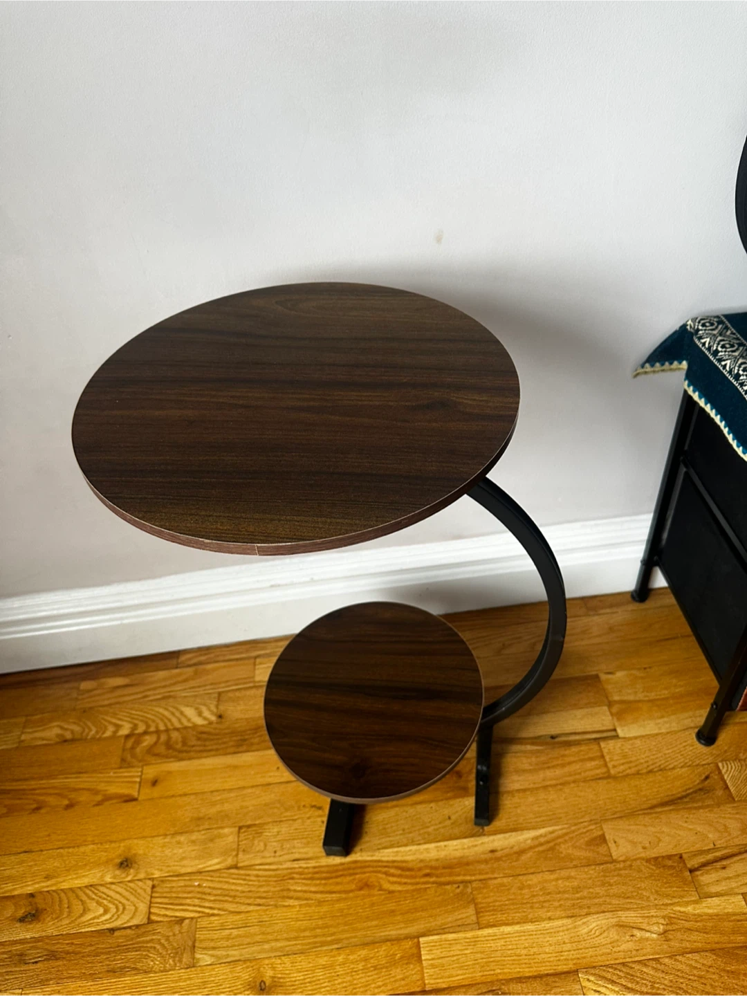 C-Shaped Two-Tier Side Table
