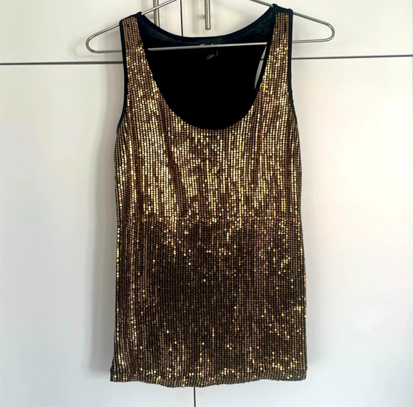 Gold Sequin Tank Top