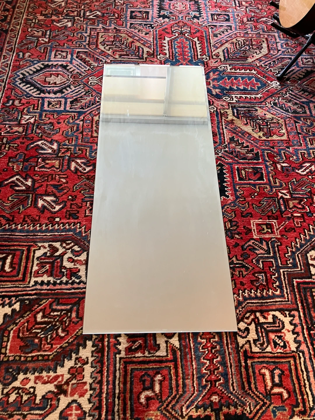Beveled full length wall mirror