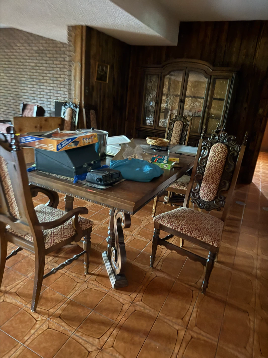 Vintage Ornate Wooden Dining Chairs