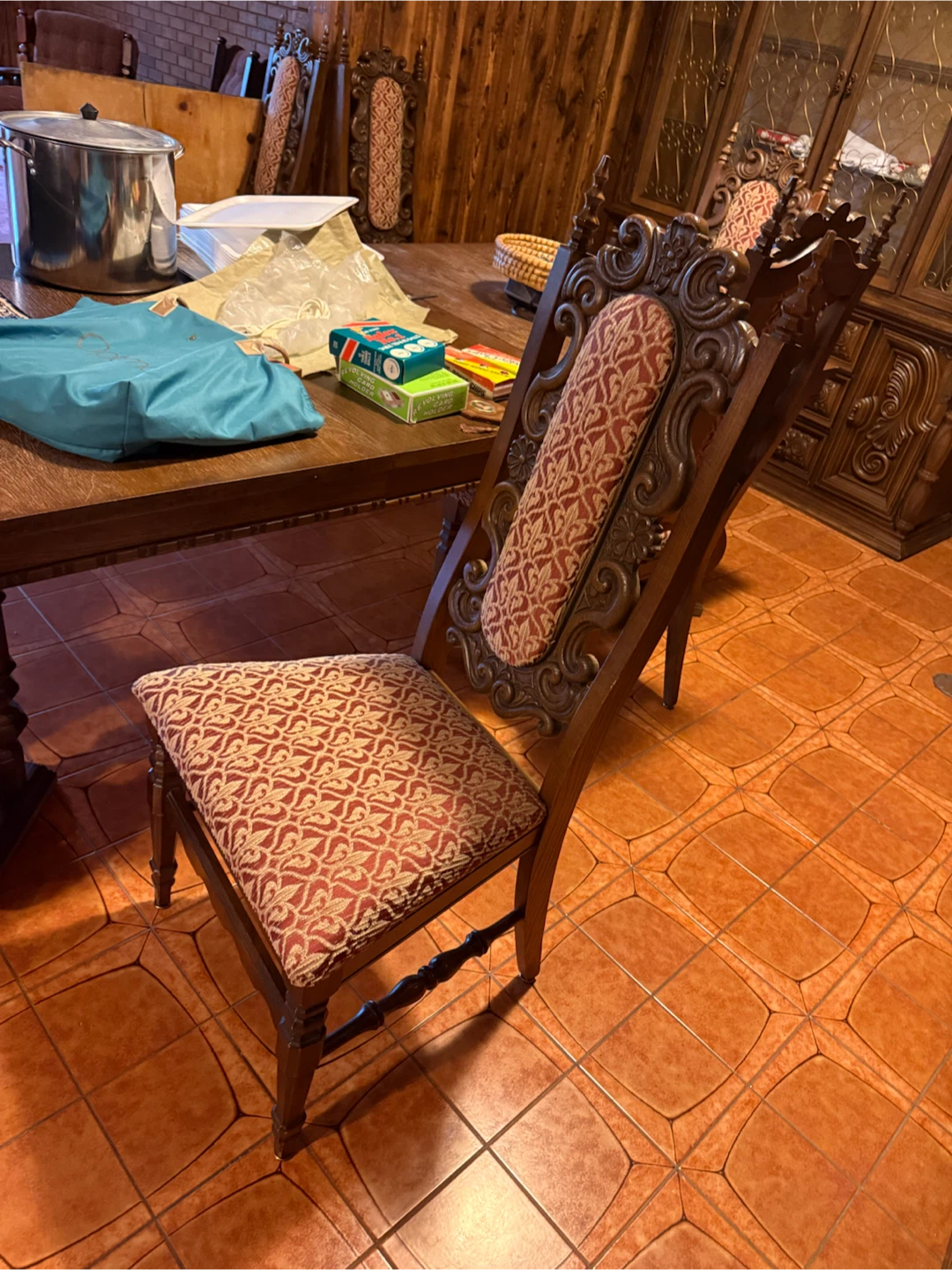 Vintage Ornate Wooden Dining Chairs - photo 5