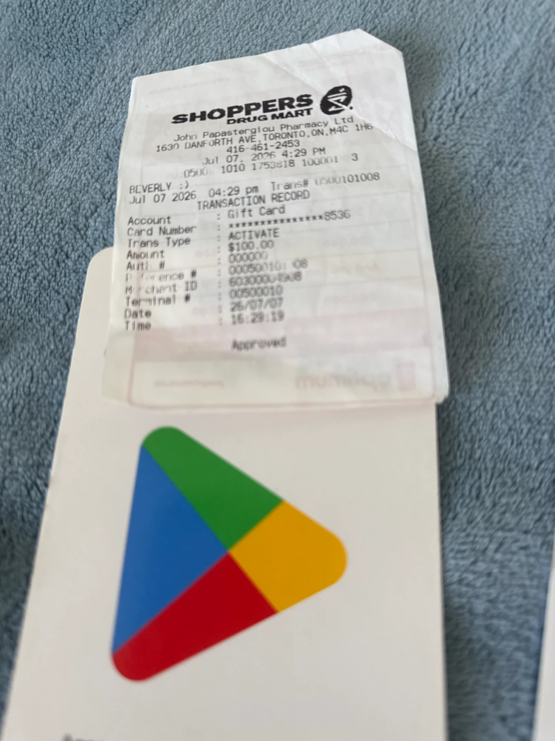 3 x $100 Google Play Gift Cards - photo 3