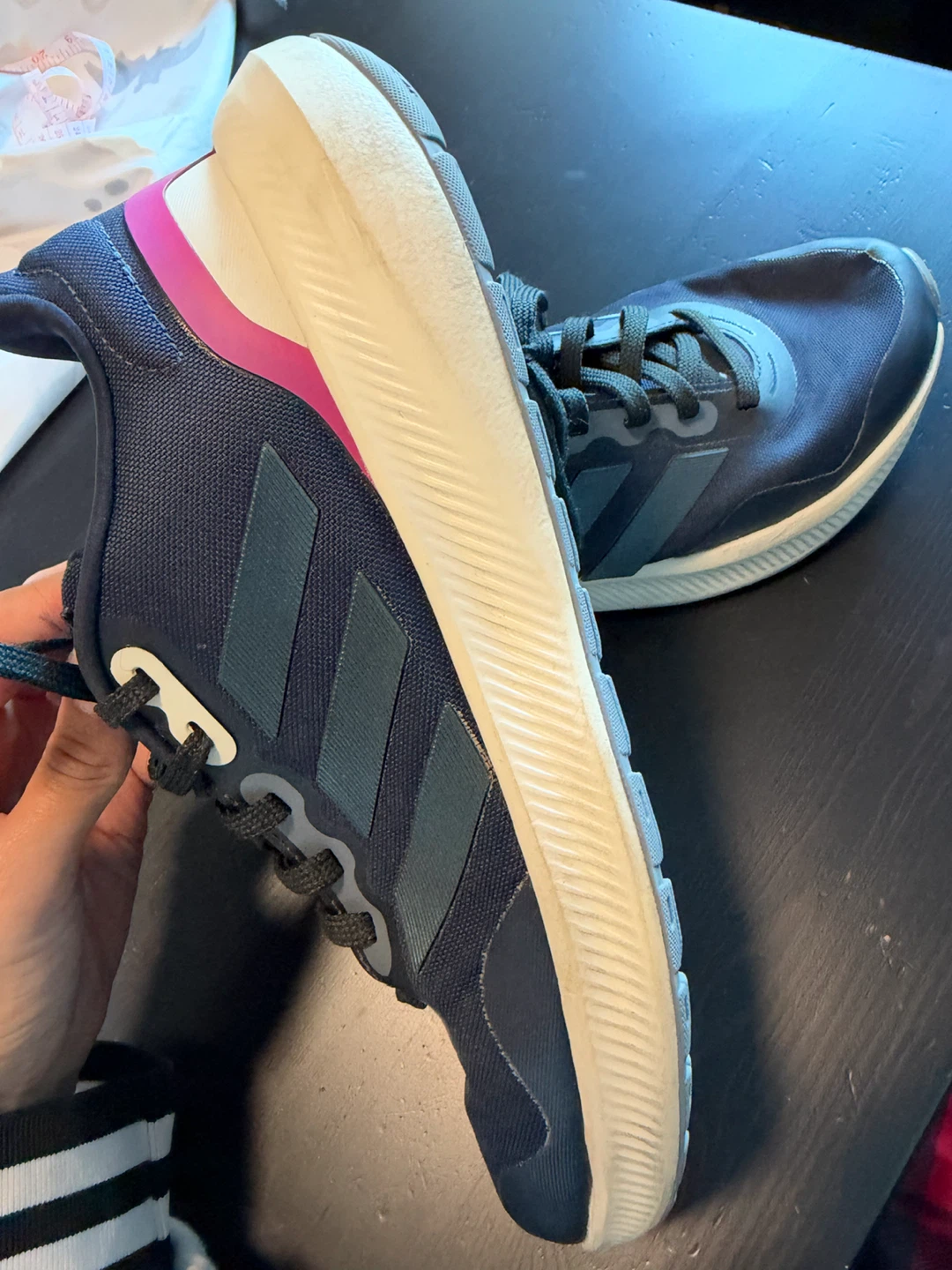 Adidas Runfalcon 3 Running Shoes, Navy & Pink, US 9.5 - photo 3
