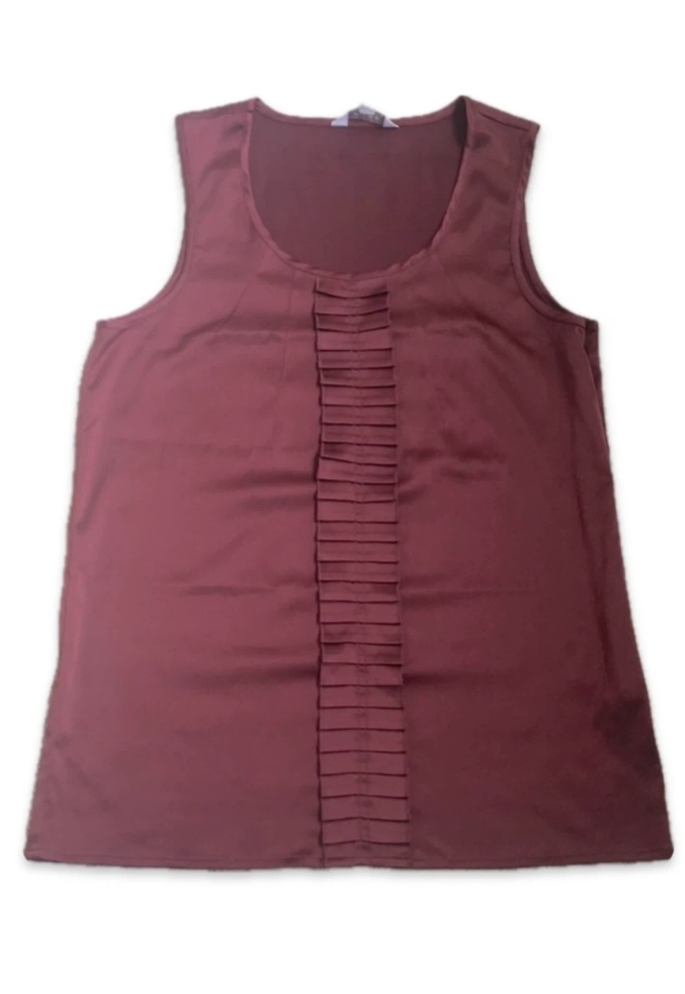 Maroon Pleated Tank Top