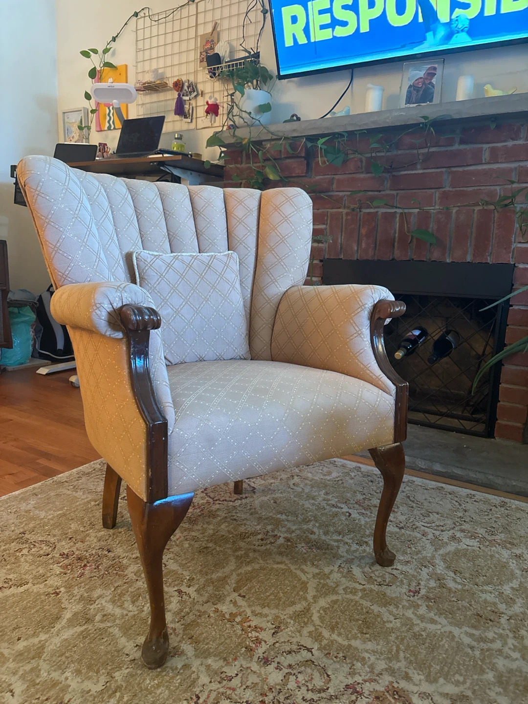 Vintage Wingback Accent Chair