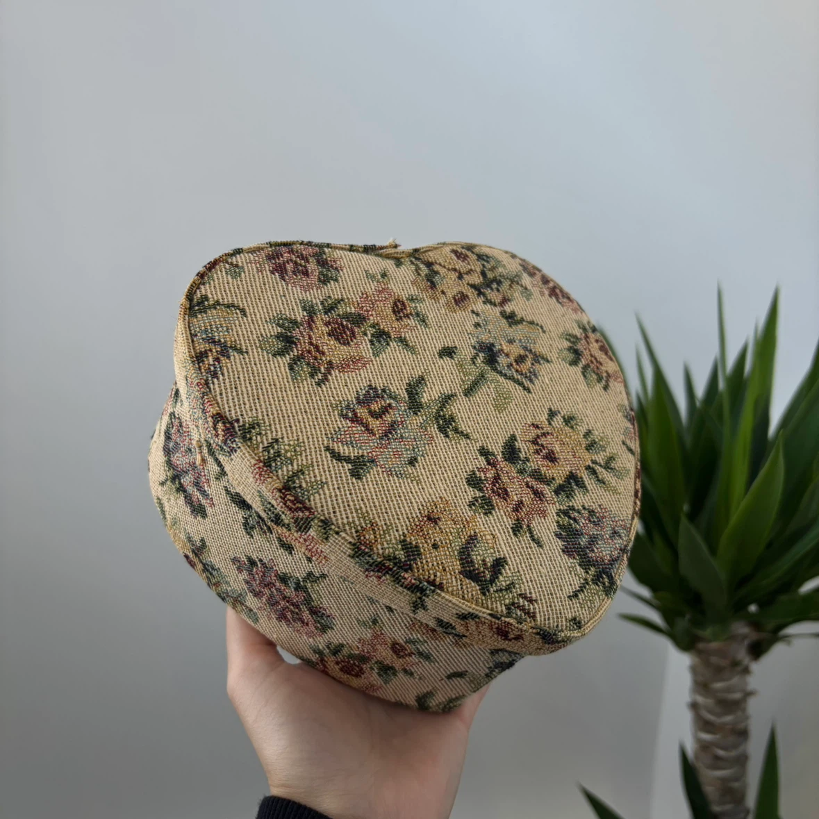 Vintage Heart-Shaped Fabric Box