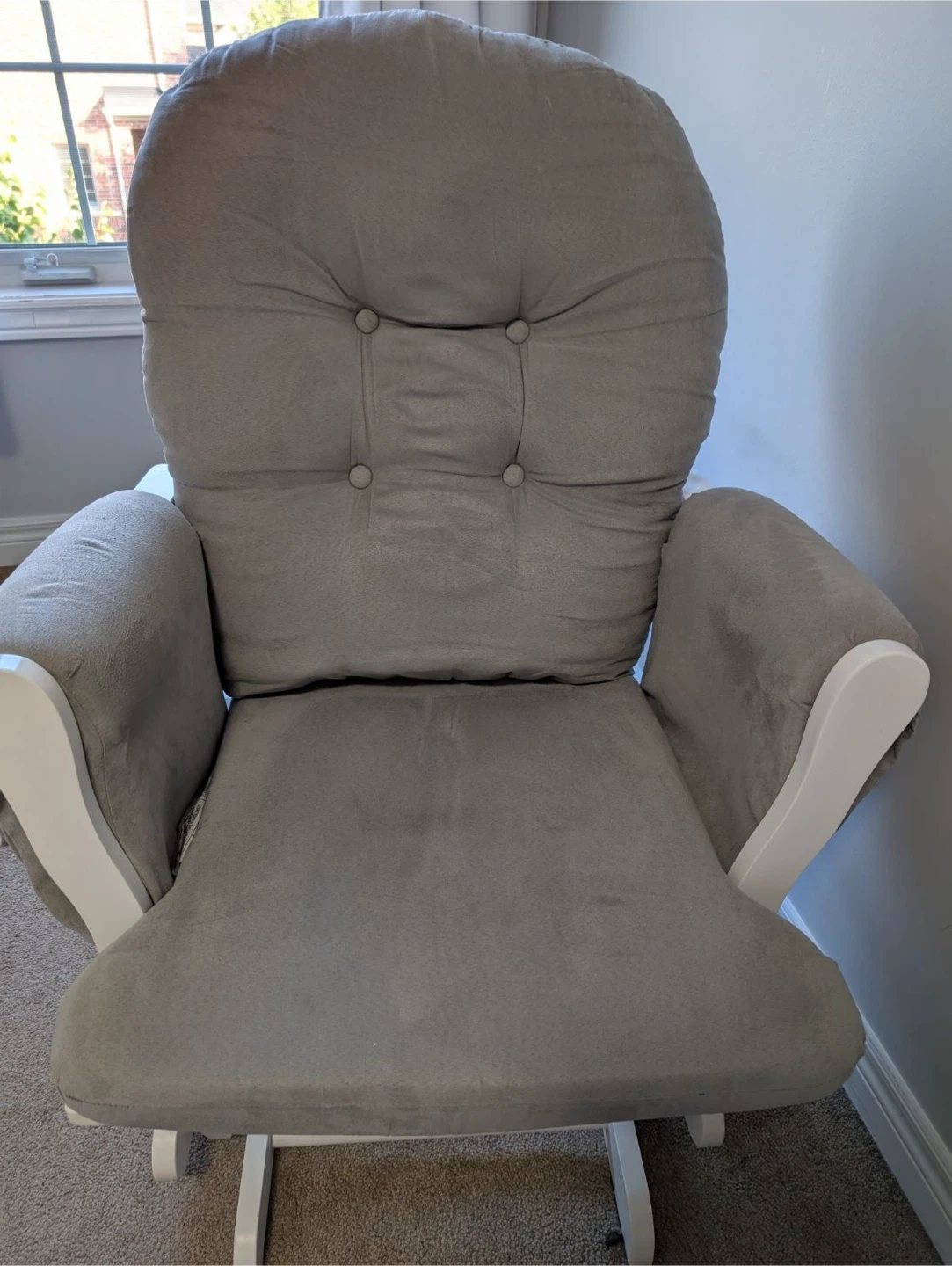 White Glider Rocking Chair with Ottoman - photo 2
