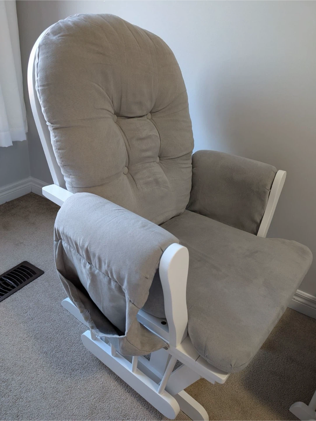 White Glider Rocking Chair with Ottoman - photo 4