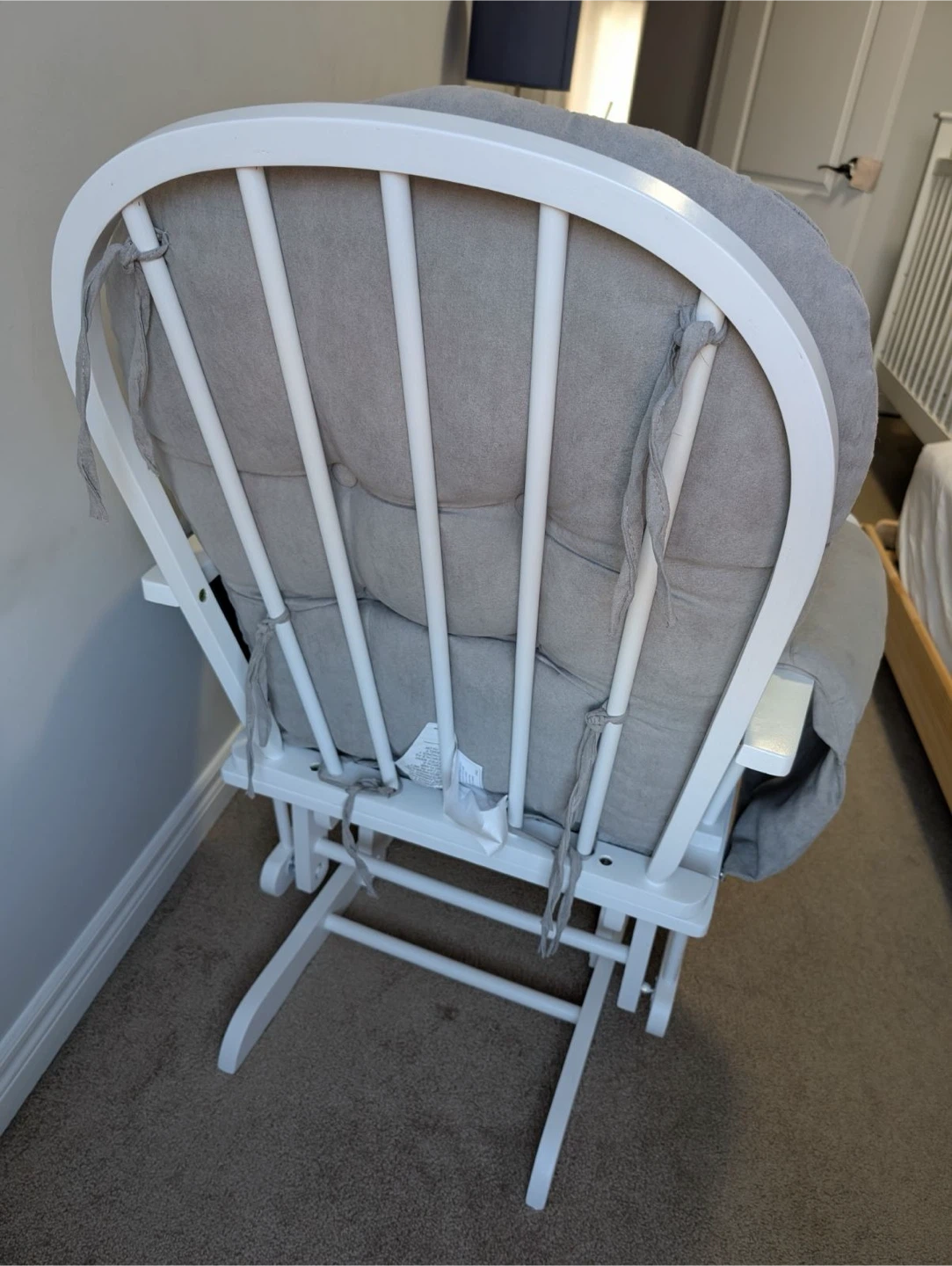 White Glider Rocking Chair with Ottoman - photo 5