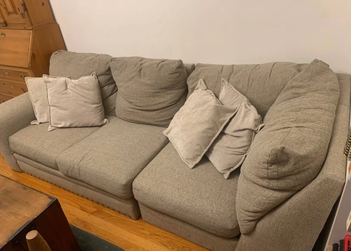 Large Beige Fabric Sofa - photo 2