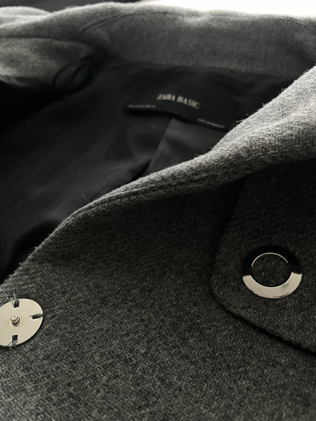 Zara Basic Grey Hooded Jacket - photo 3