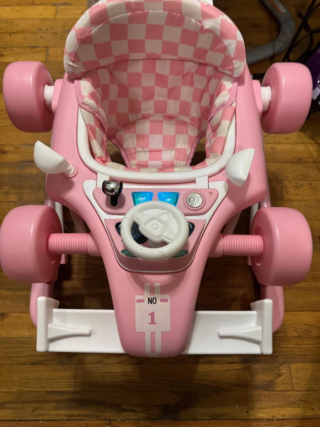 Pink Race Car Baby Walker