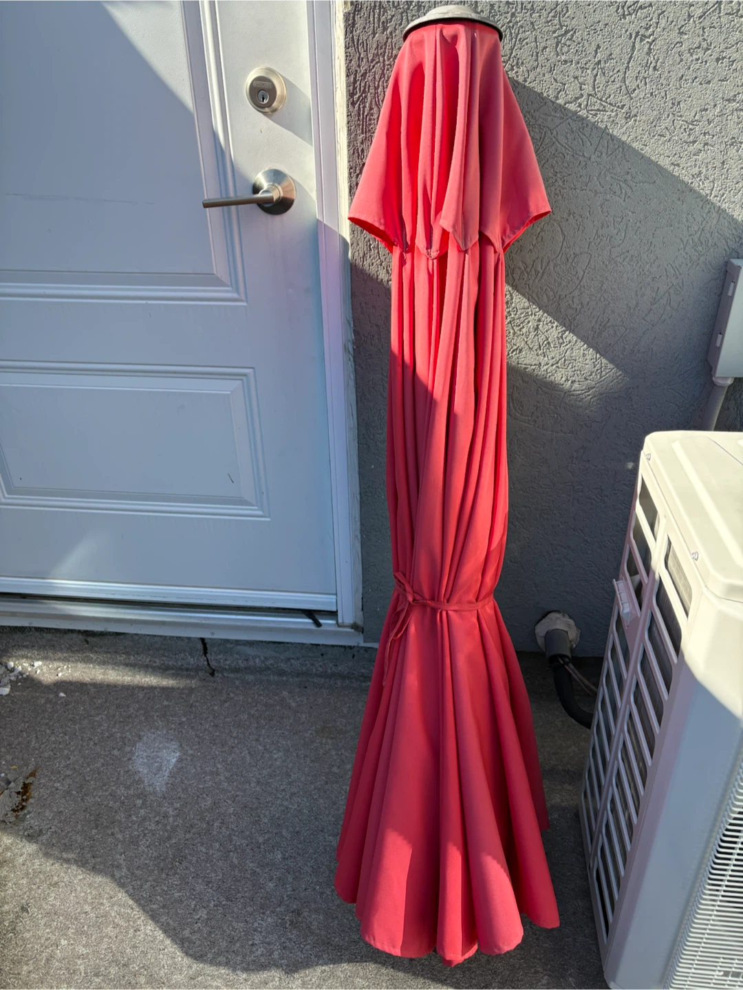 Red Patio Umbrella with deck attachment and stand - photo 5
