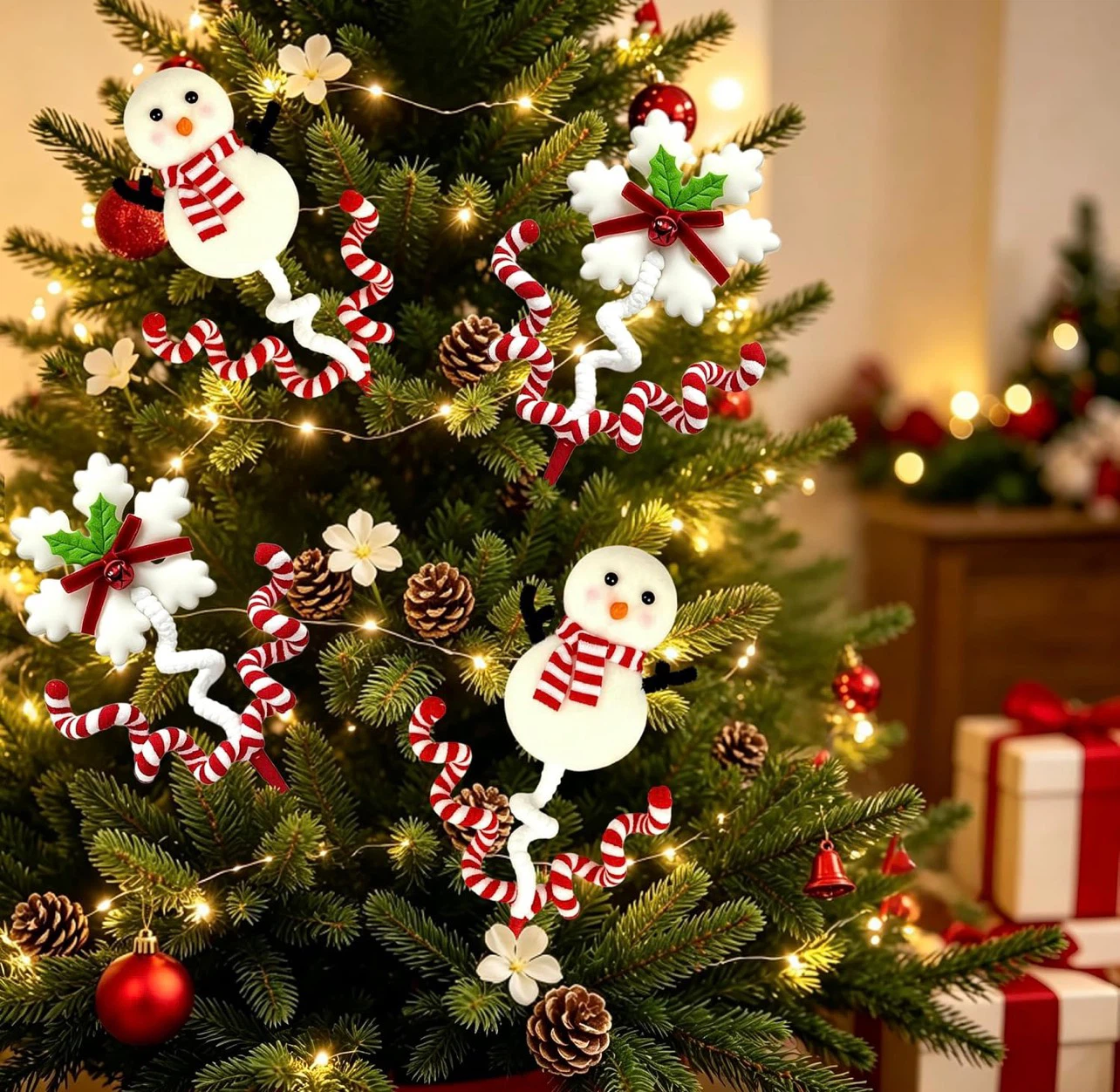 6-Piece Set Plush Snowman Christmas Picks - photo 4