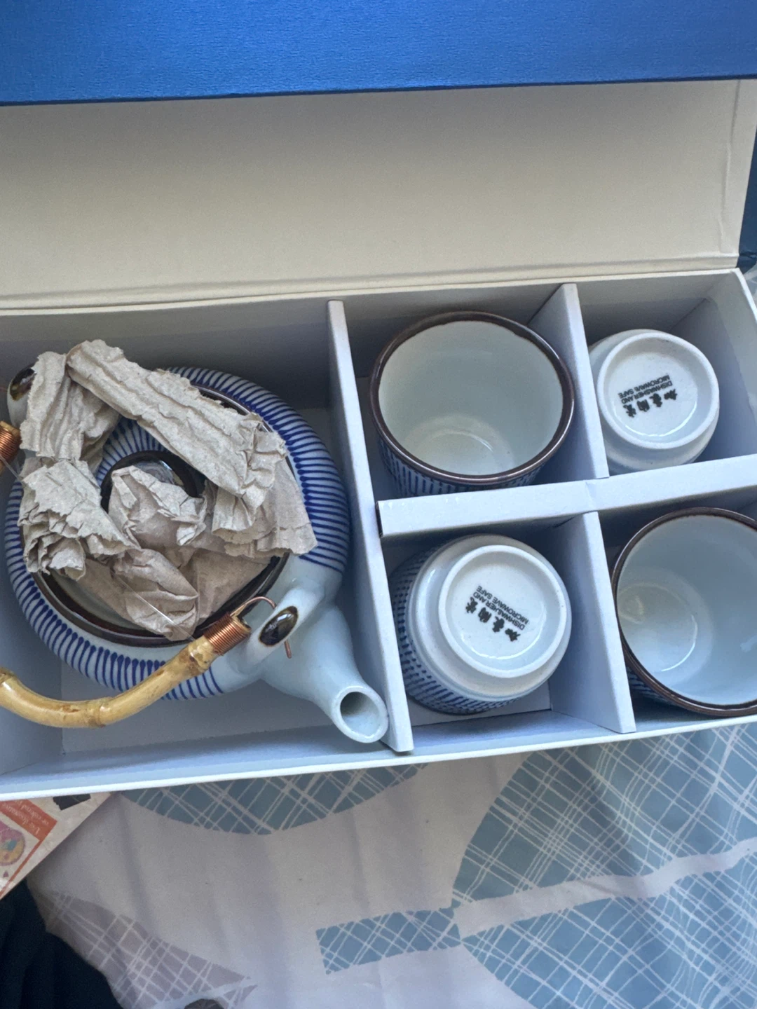Ceramic Tea Set with Bamboo Handle
