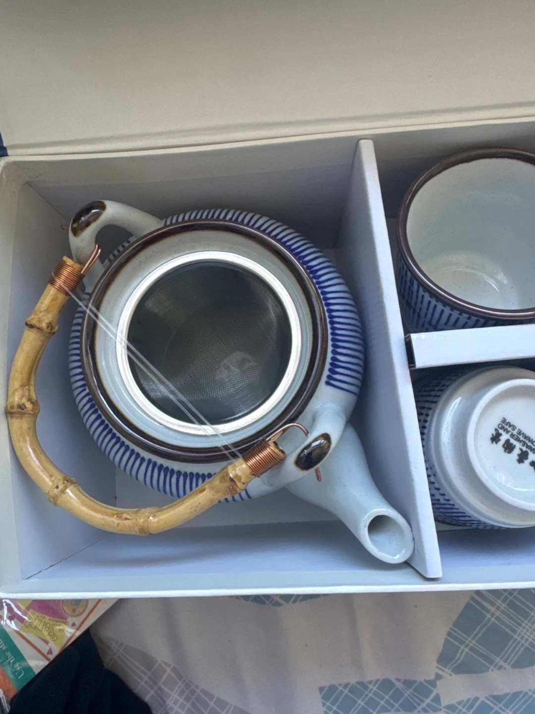 Ceramic Tea Set with Bamboo Handle - photo 2