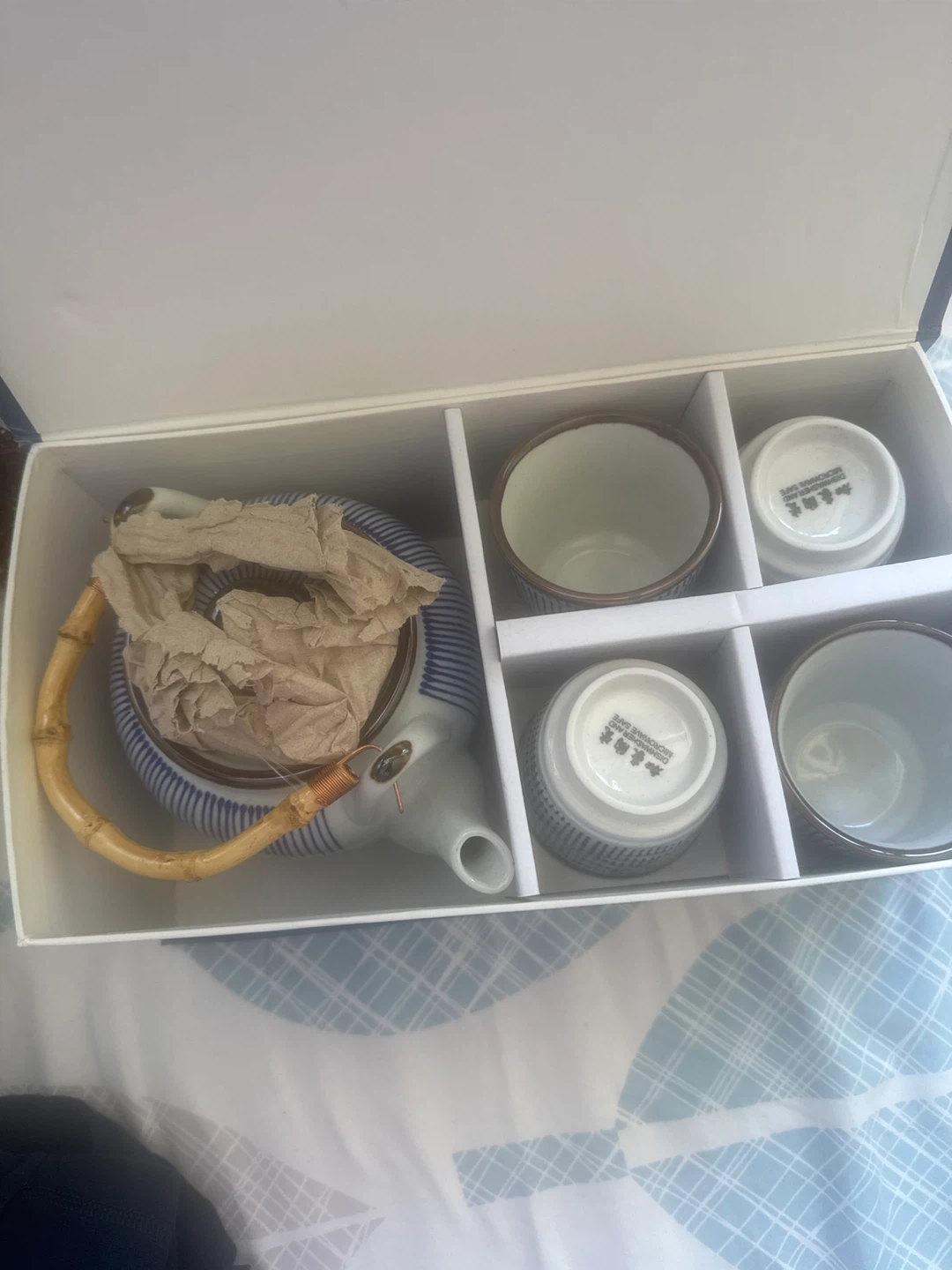 Ceramic Tea Set with Bamboo Handle - photo 4