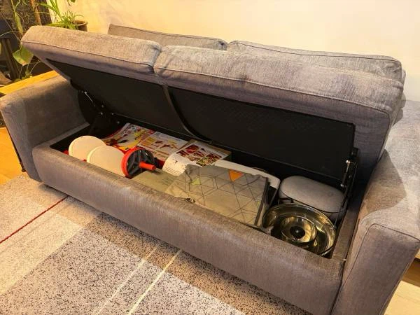 Reva Narrow Arm EQ3 Storage Loveseat (couch sofa) - photo 2
