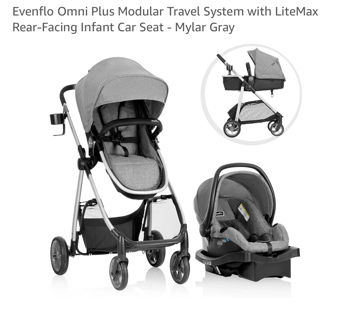 Evenflo Omni Plus Modular Travel System - Mylar Gray