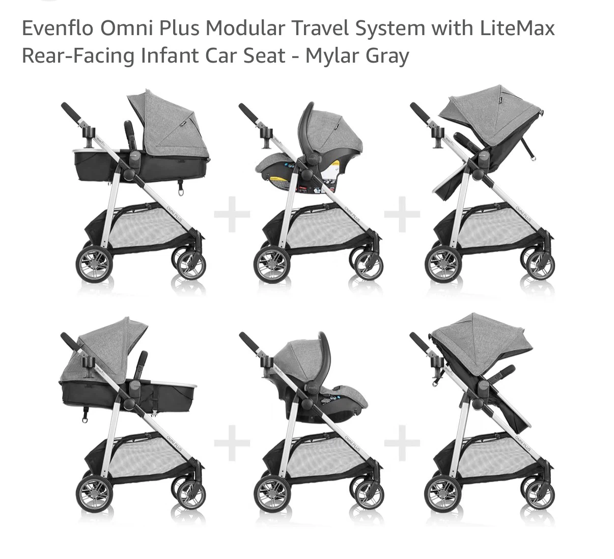 Evenflo Omni Plus Modular Travel System - Mylar Gray - photo 4