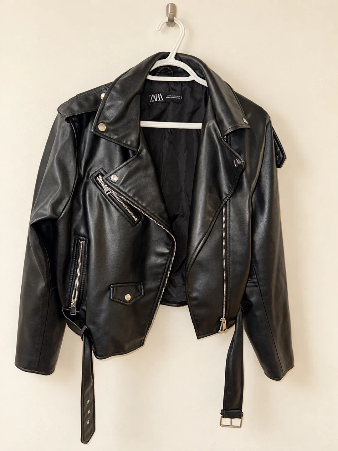 Zara Grey Wool Coat & Black Leather-Look Jacket – XS / XXL