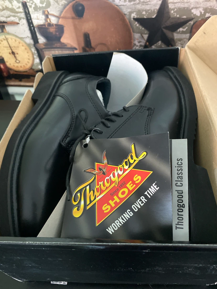 New! Unisex “Thorogood”Black Leather Work Shoes!