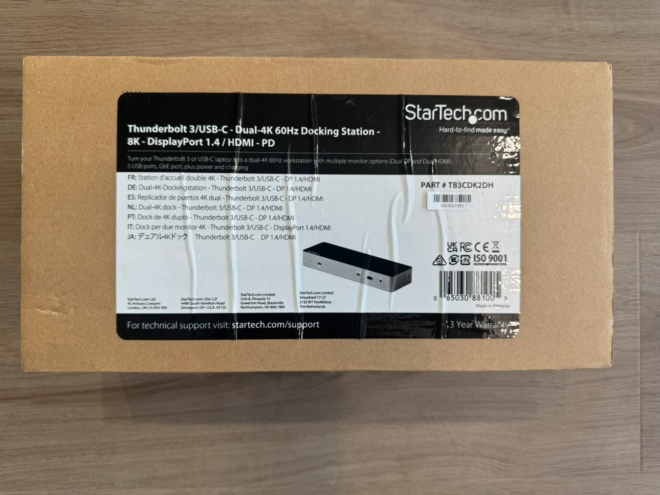 StarTech Dock - Thunderbolt 3/USB-C, Dual 4K/96W - Sealed