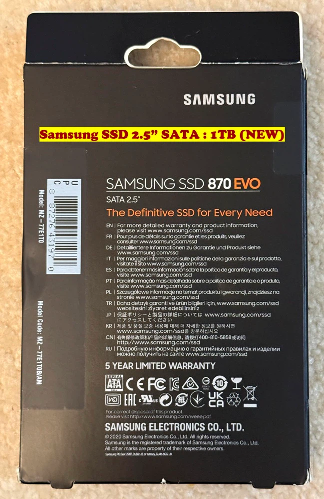 Samsung SSD 2.5” SATA : 1TB (NEW) - photo 2