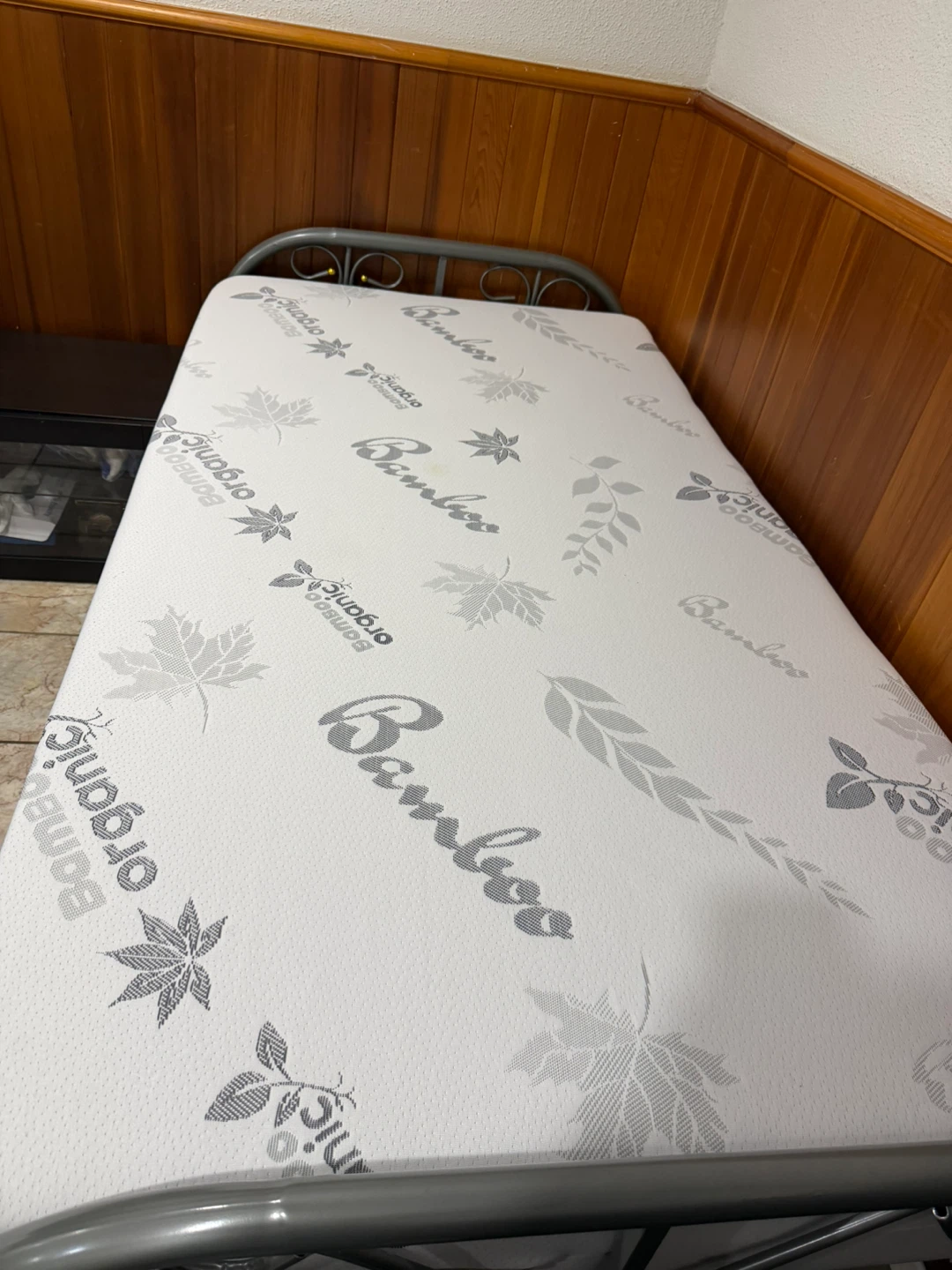 Folding Bed Frame with Bamboo Mattress