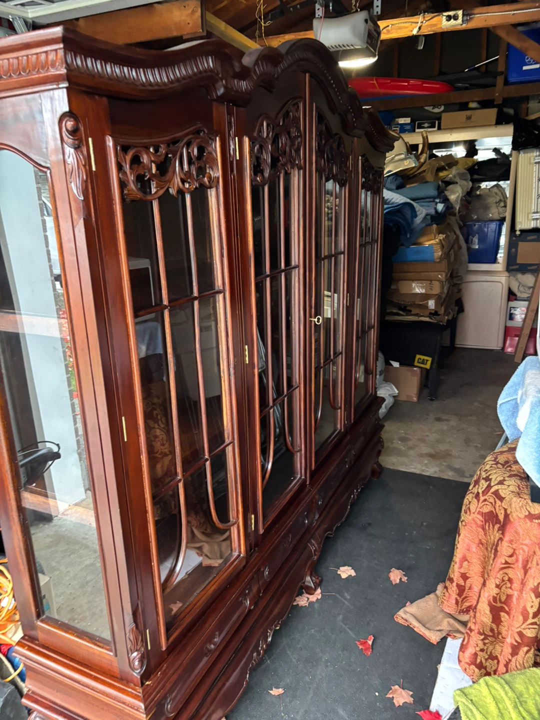 Large Antique Style Wooden China Cabinet