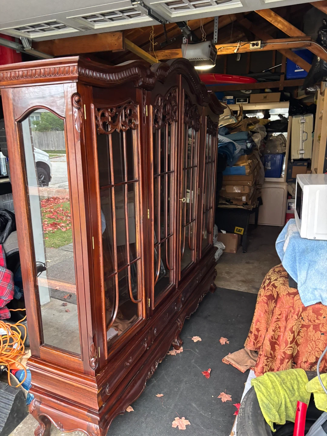 Large Antique Style Wooden China Cabinet - photo 2
