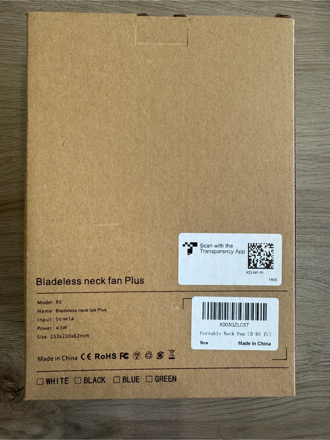 R5 Portable Bladeless Neck Fan - White - New and Sealed - photo 2