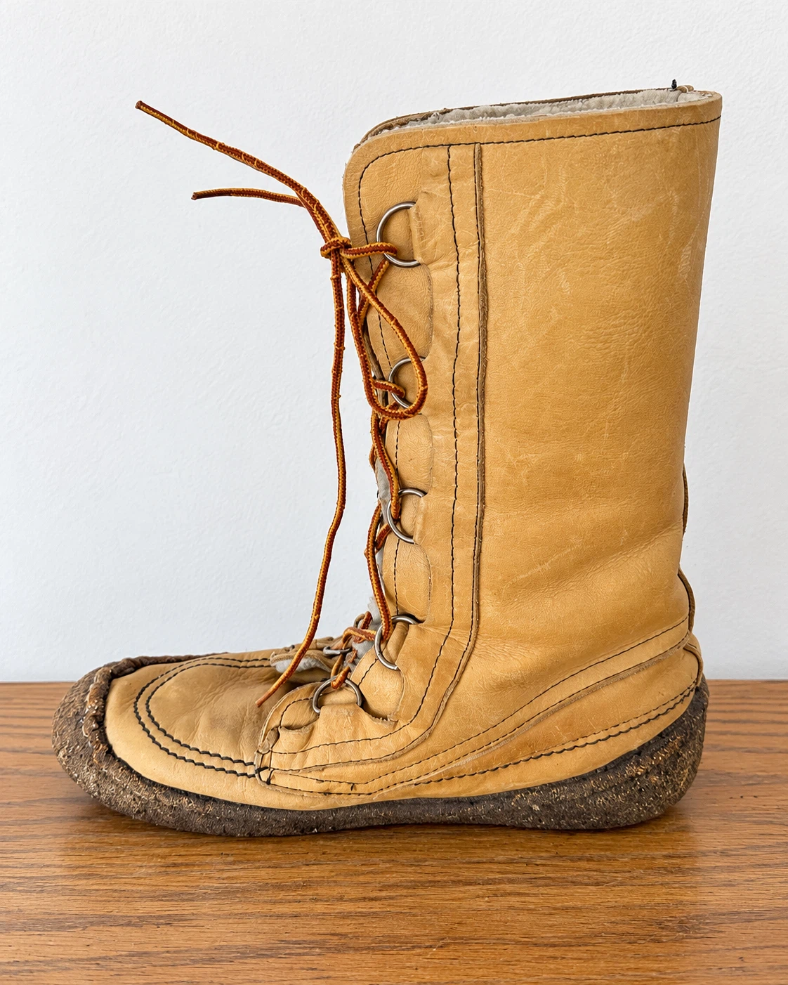 Vintage Sorel Leather Winter Boots – Shearling Lined – Men’s 10 - photo 4