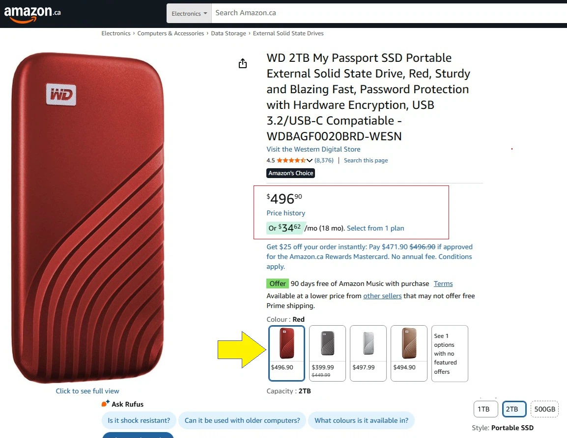 Western Digital Portable SSD: 2TB (Like NEW) - photo 3
