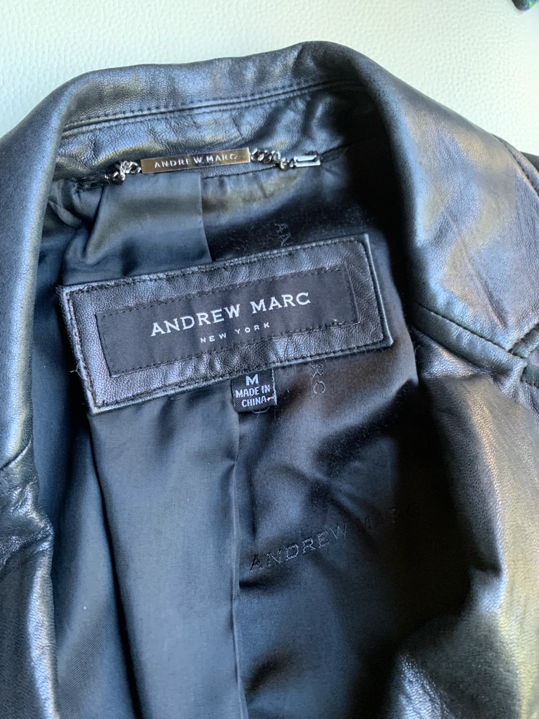 Andrew Marc Women's Black Leather Coat